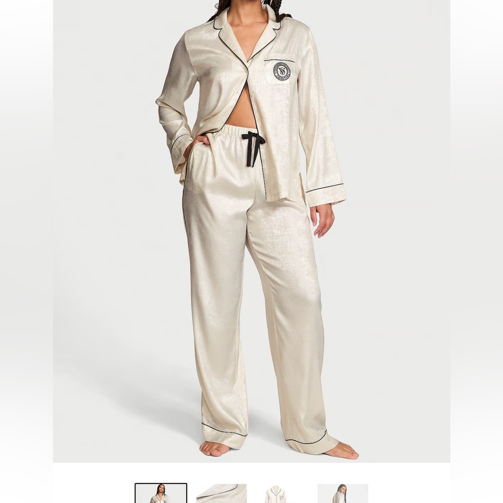 Victoria’s Secret Glazed Satin Long Pajama Set size Large